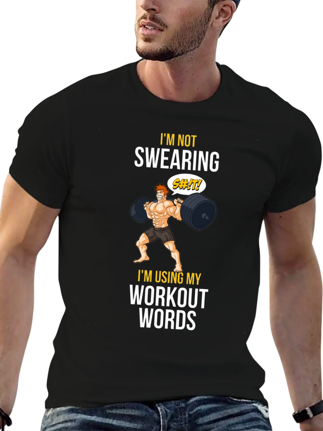 Workout Words Graphic Tee - Black