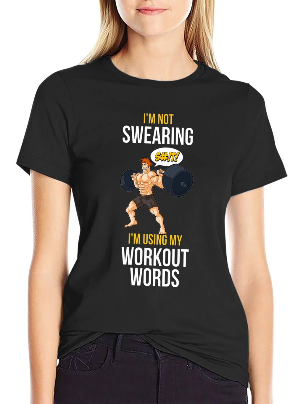 Workout Words Graphic Tee - Black