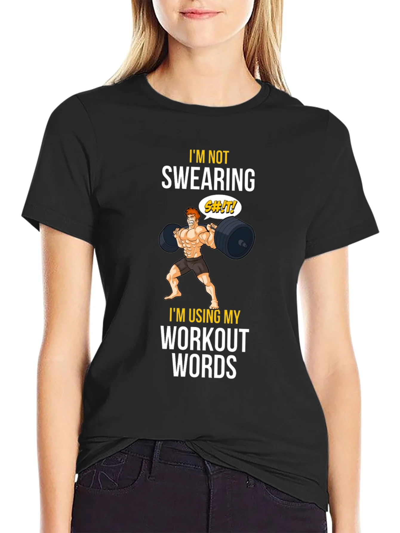 Workout Words Graphic Tee - Black