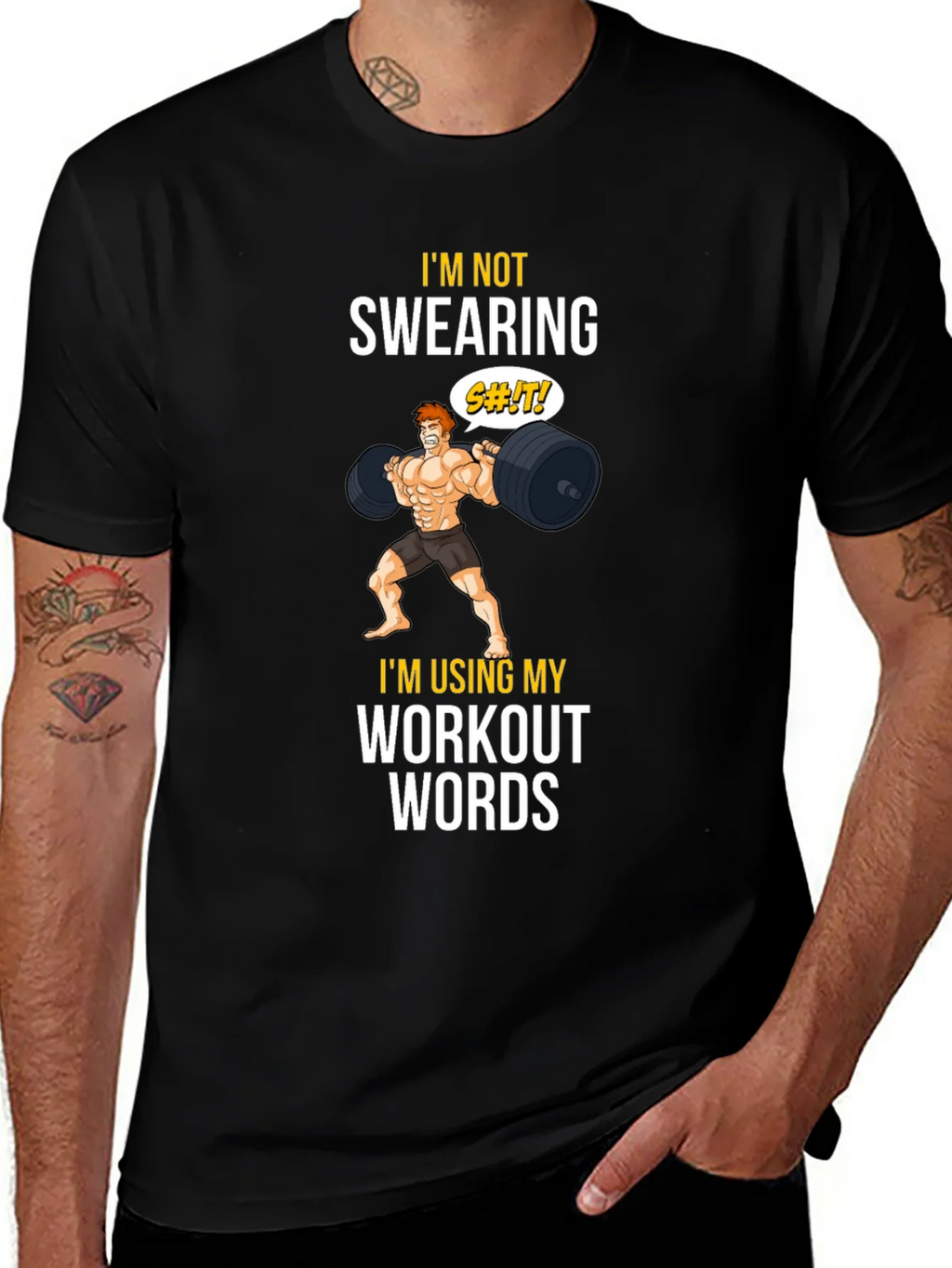 Workout Words Graphic Tee - Black