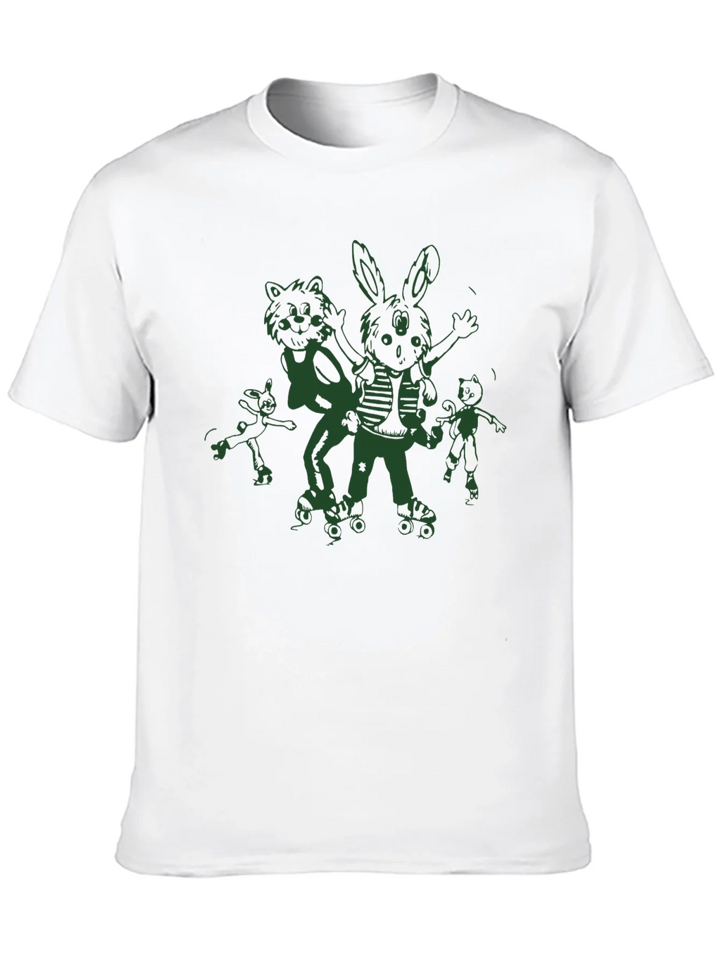Fun Cartoon Roller Skate Black T-Shirt