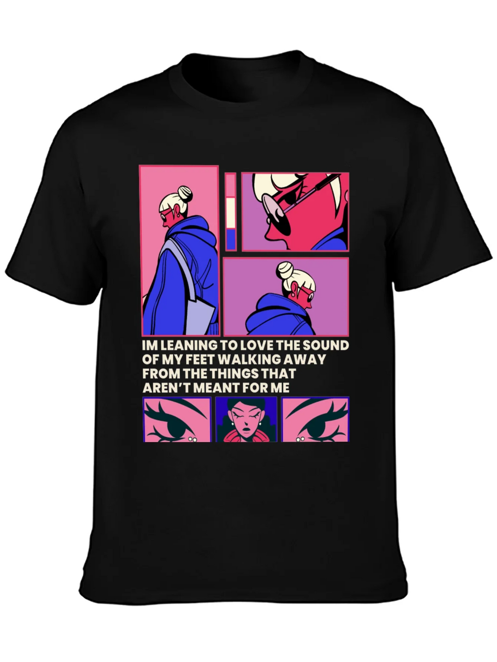 Trendy Anime Graphic Tee: Walking Away