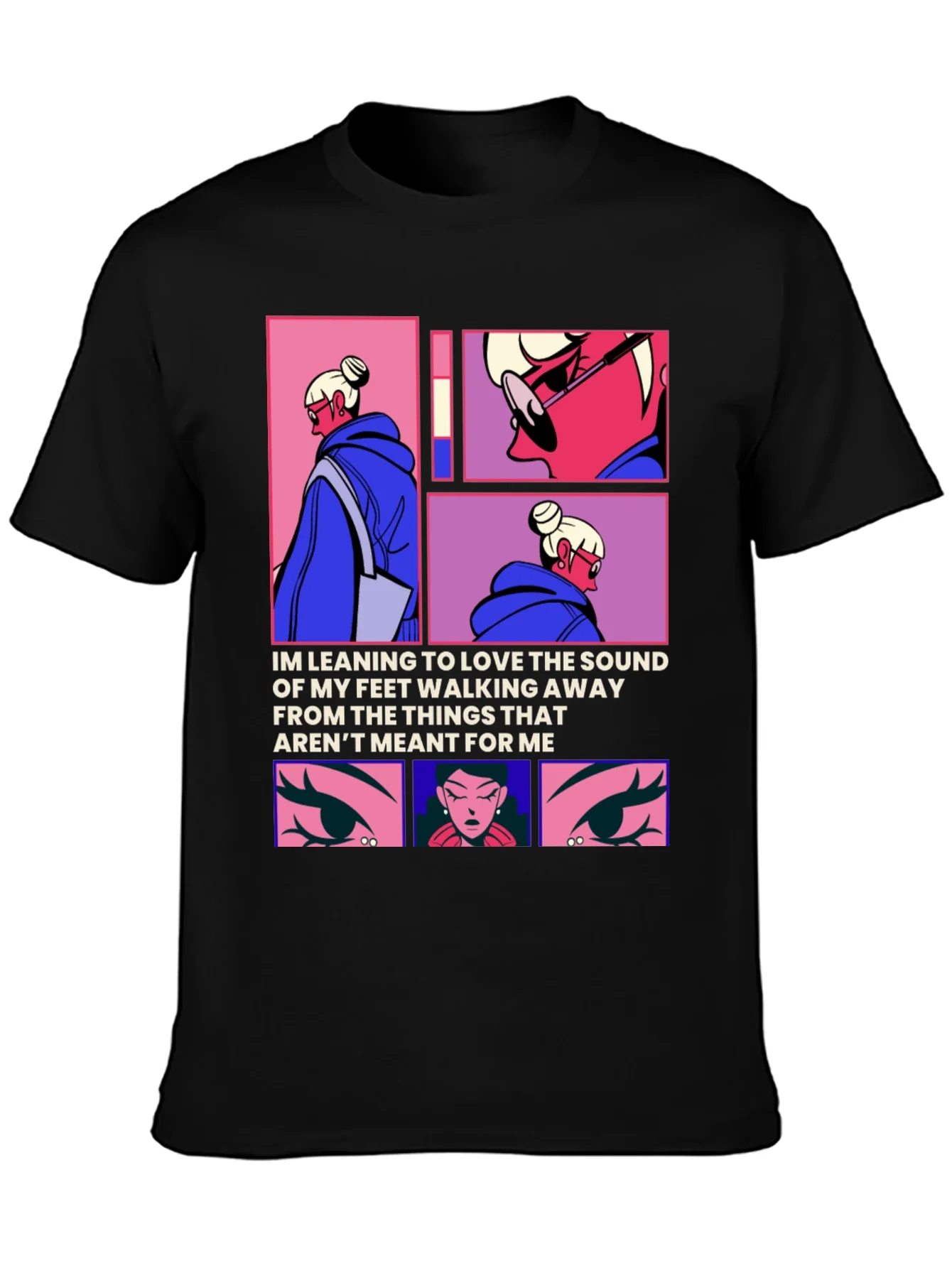 Trendy Anime Graphic Tee: Walking Away