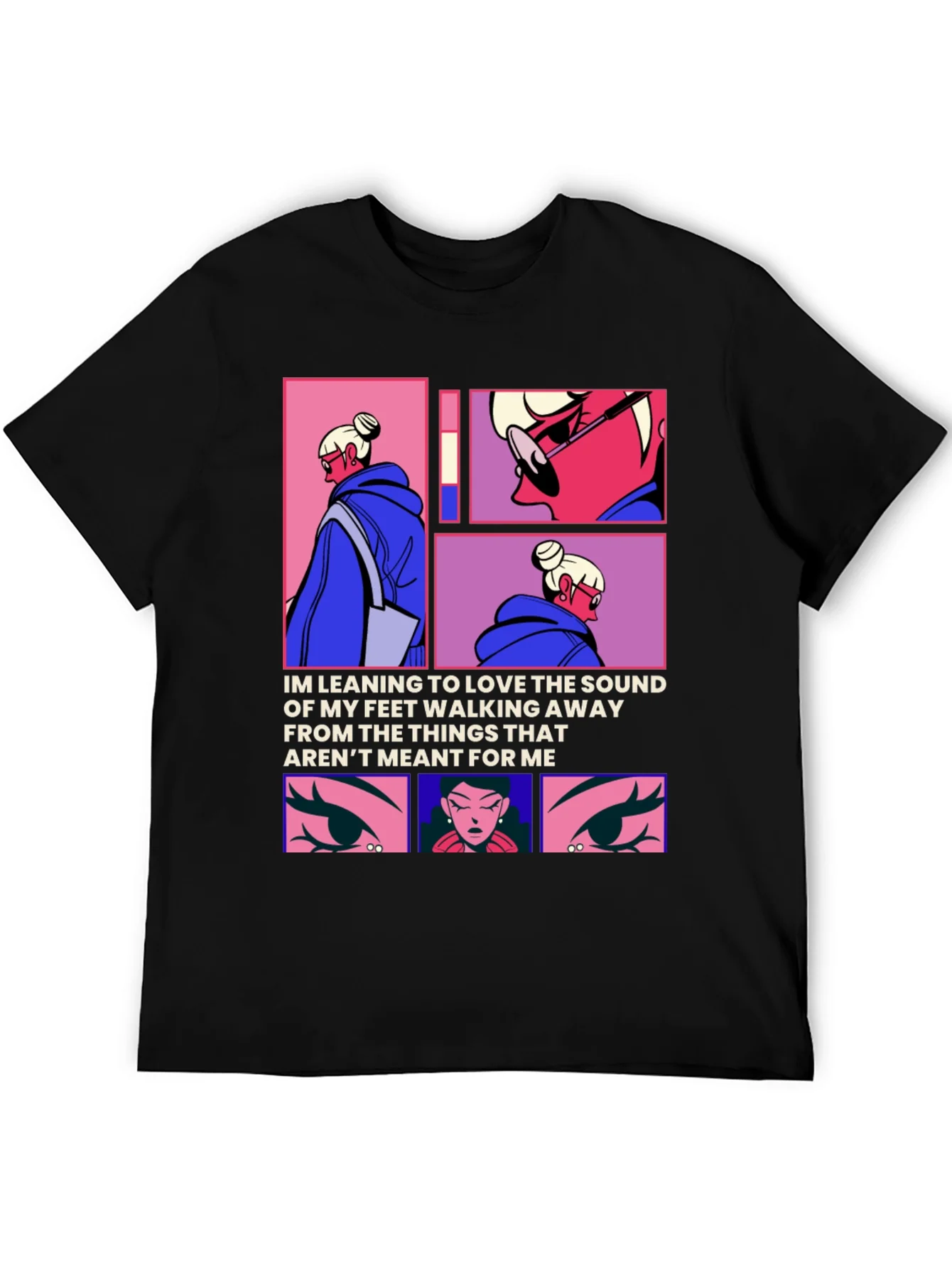 Trendy Anime Graphic Tee: Walking Away