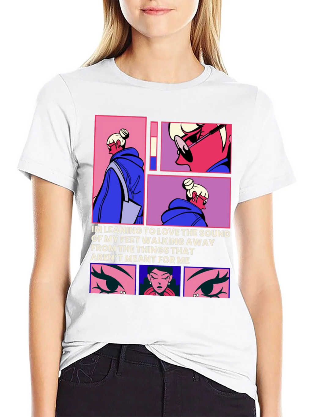 Trendy Anime Graphic Tee: Walking Away