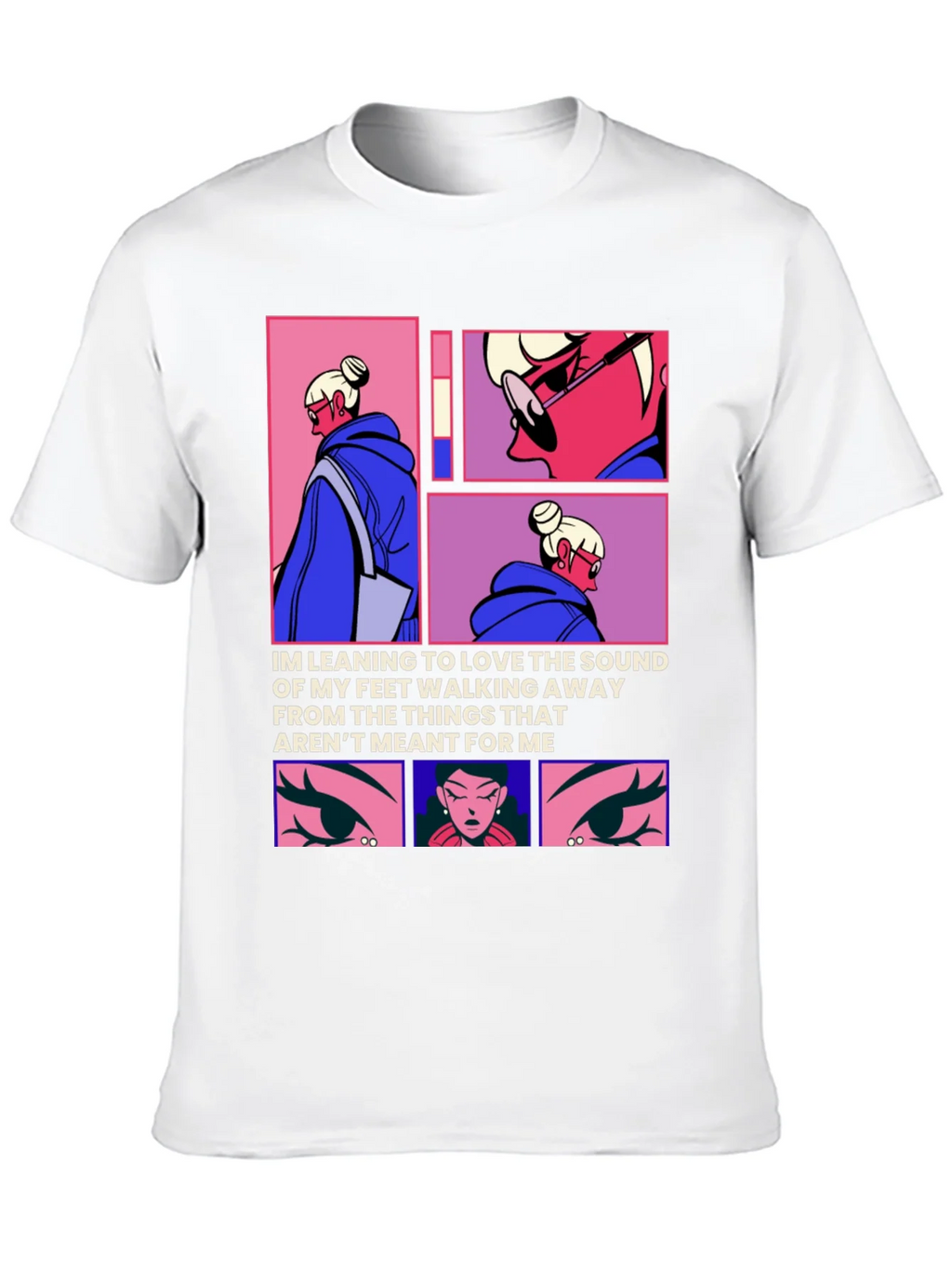 Trendy Anime Graphic Tee: Walking Away