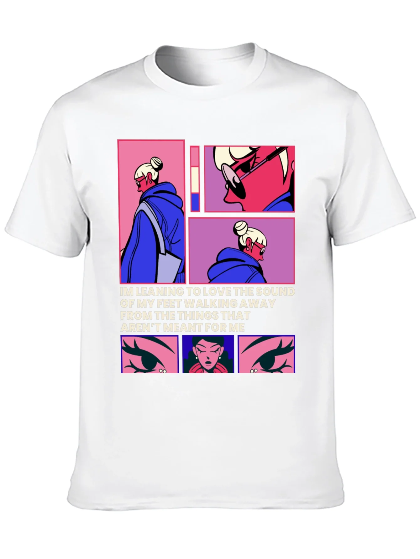 Trendy Anime Graphic Tee: Walking Away