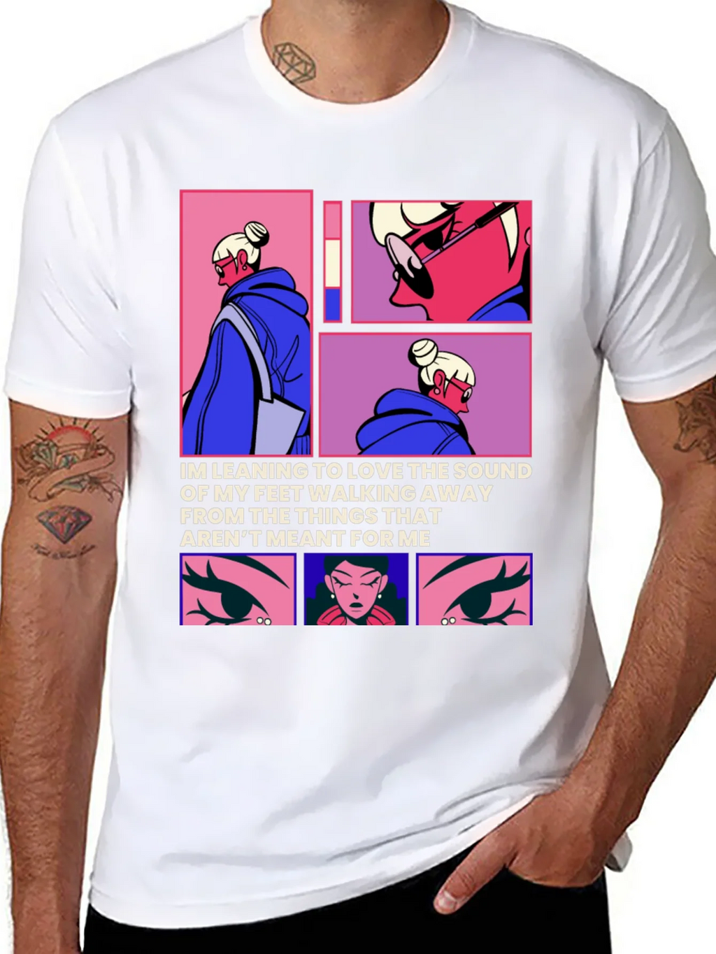 Trendy Anime Graphic Tee: Walking Away