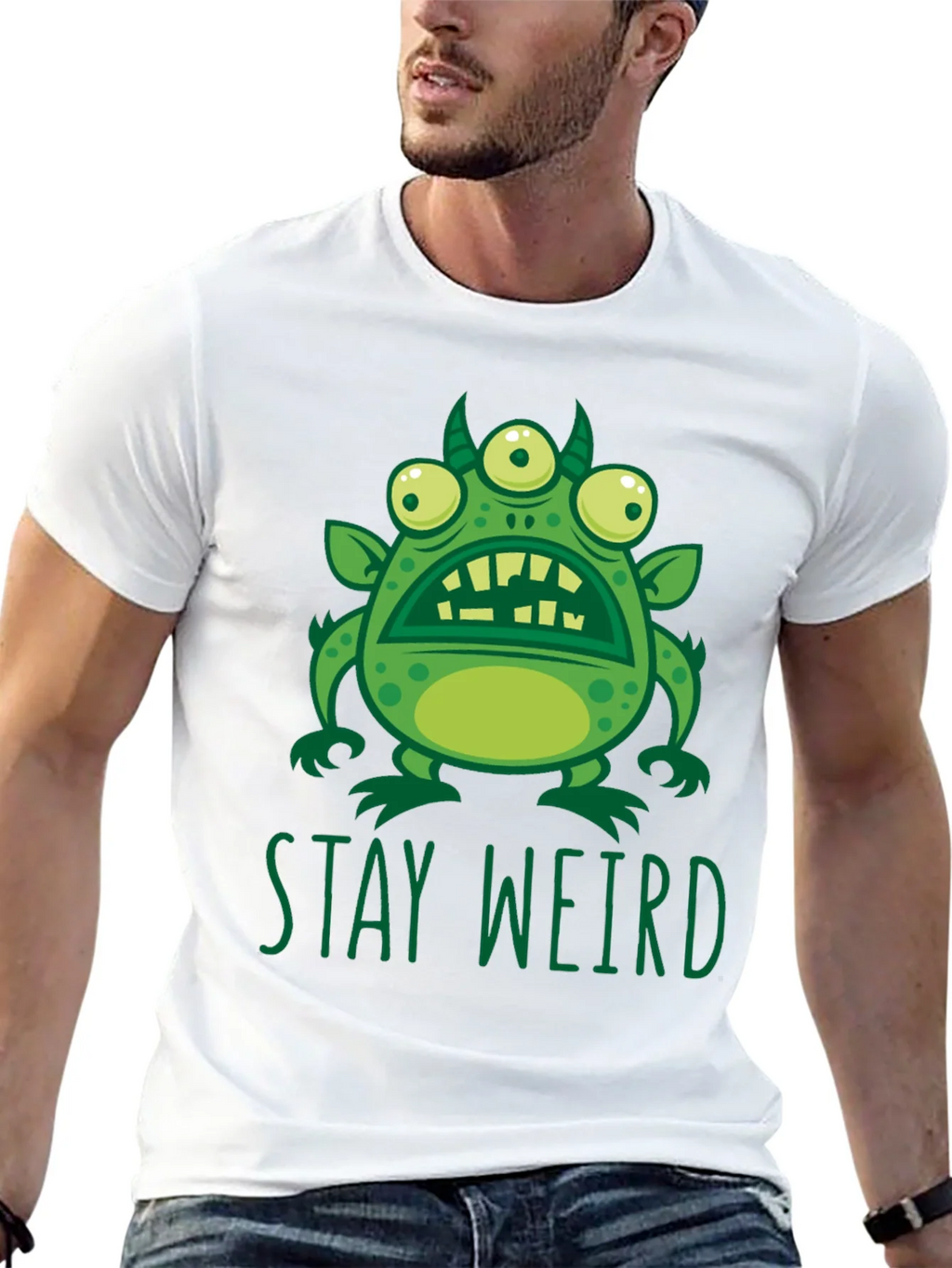 Stay Weird Graphic Tee - Mens Black T-Shirt