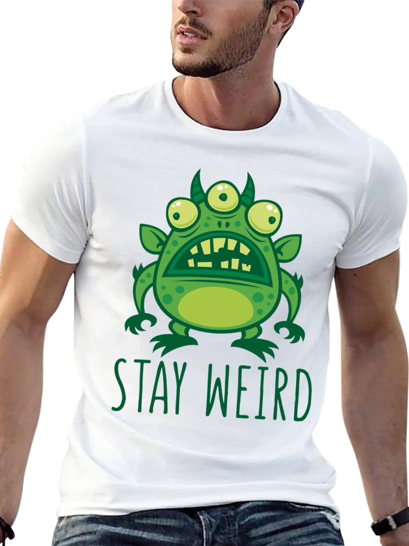 Stay Weird Graphic Tee - Mens Black T-Shirt