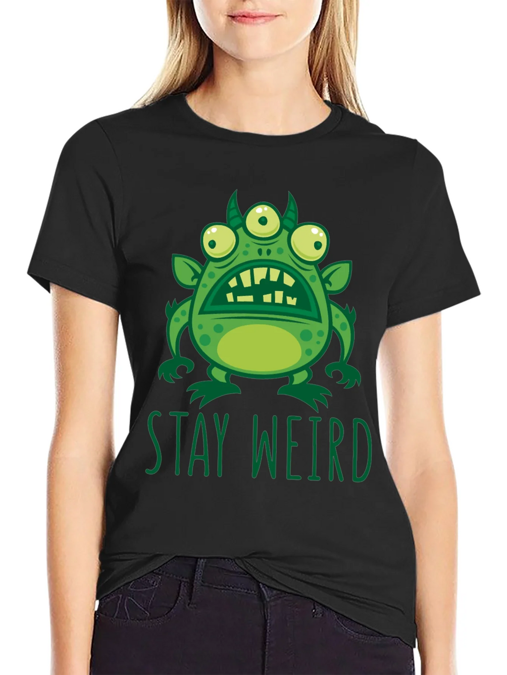 Stay Weird Graphic Tee - Mens Black T-Shirt