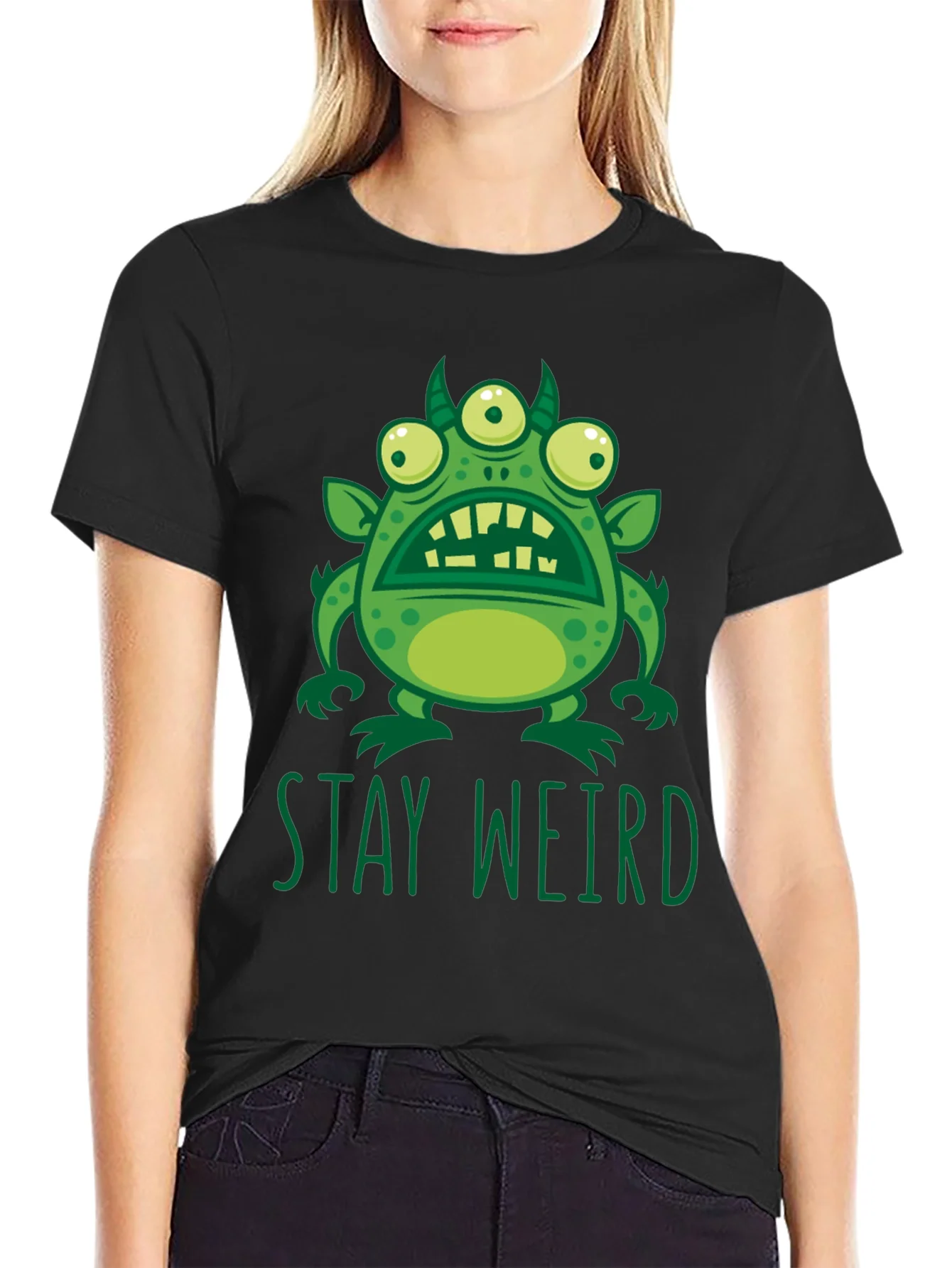 Stay Weird Graphic Tee - Mens Black T-Shirt