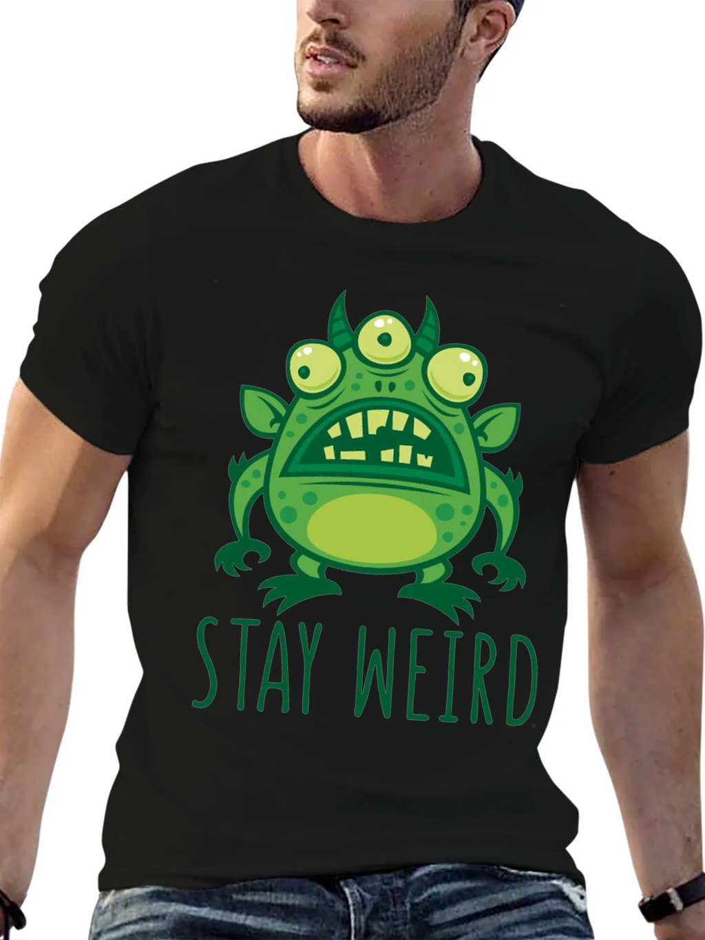 Stay Weird Graphic Tee - Mens Black T-Shirt