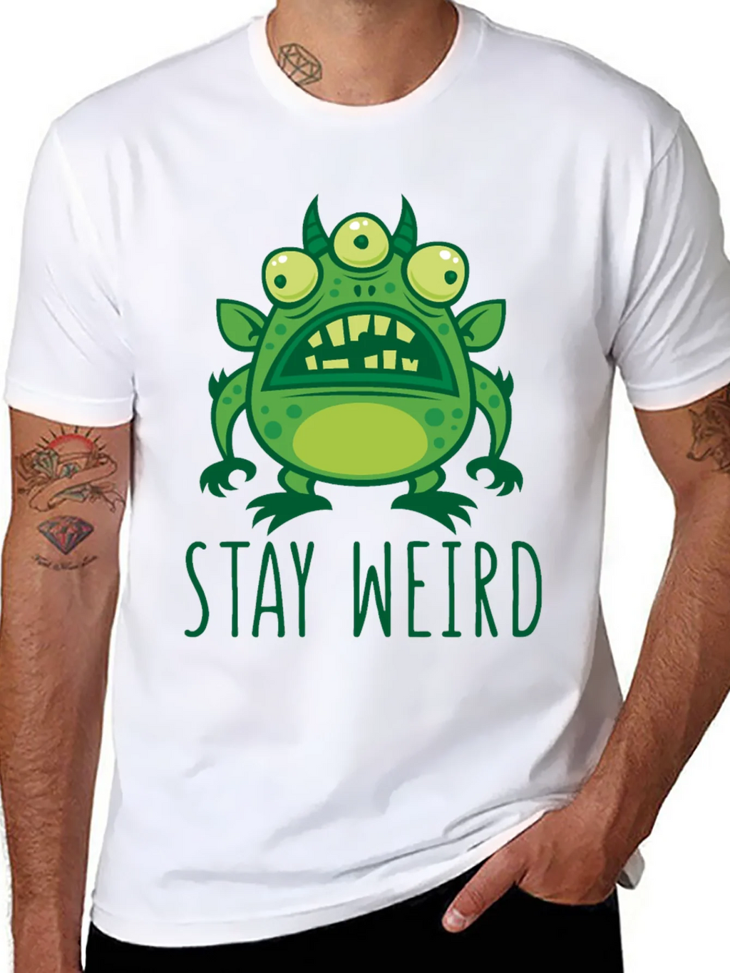 Stay Weird Graphic Tee - Mens Black T-Shirt
