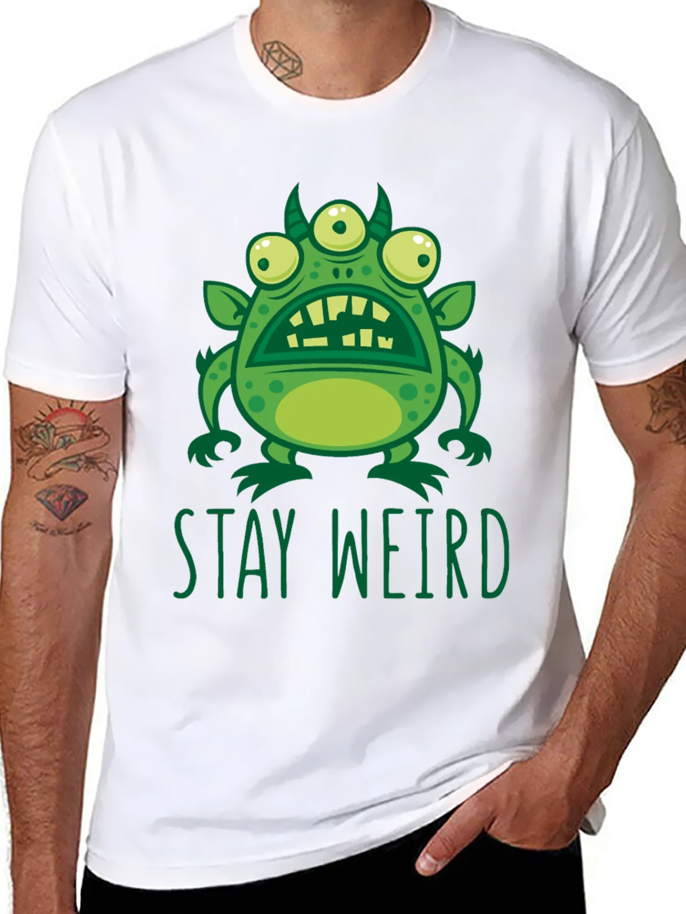 Stay Weird Graphic Tee - Mens Black T-Shirt
