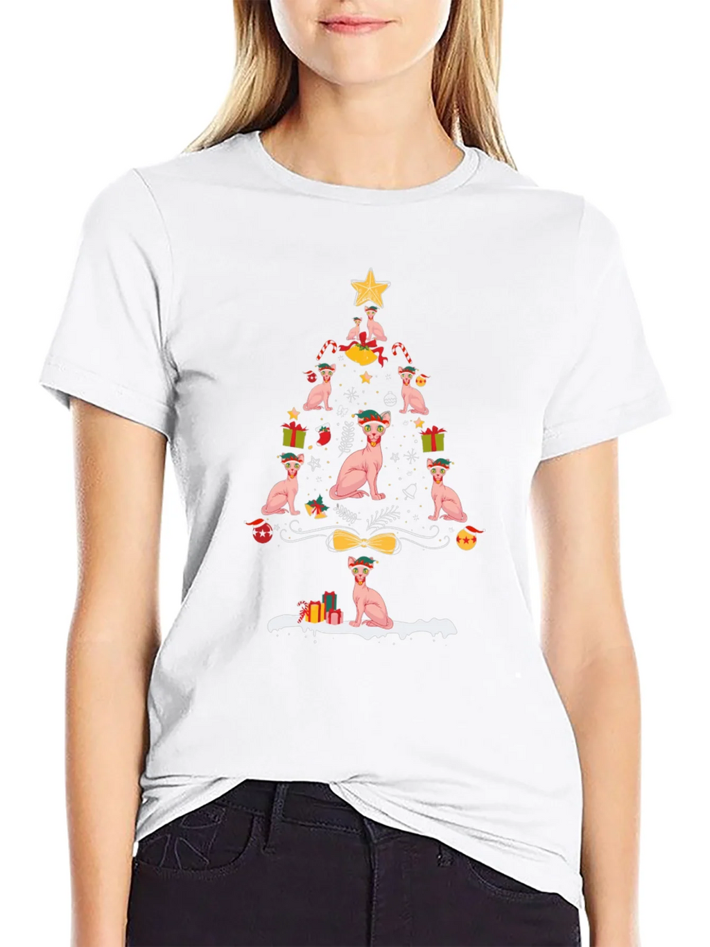 Sphynx Cat Christmas Tree T-Shirt