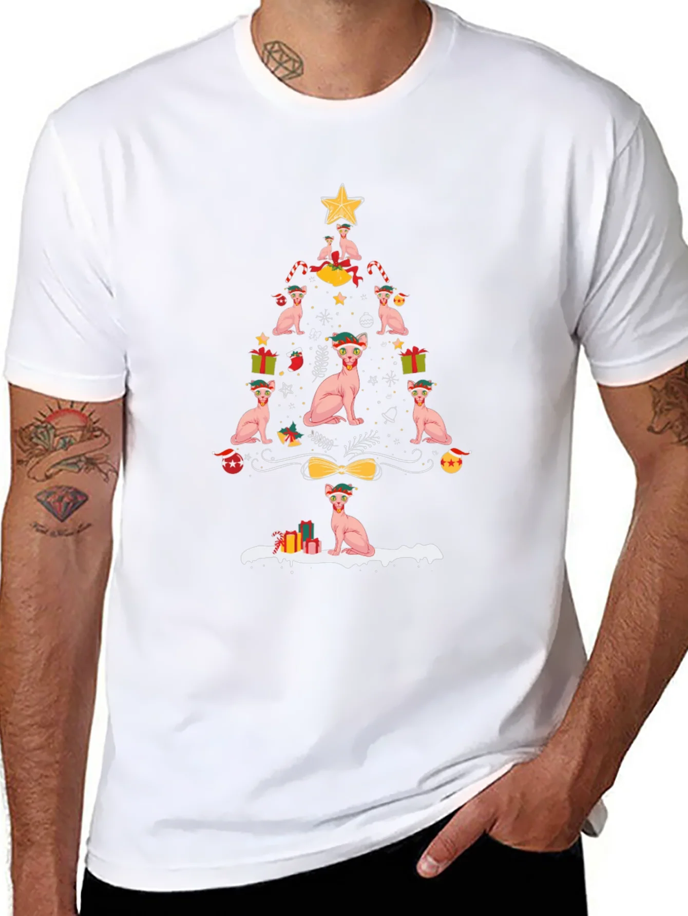 Sphynx Cat Christmas Tree T-Shirt