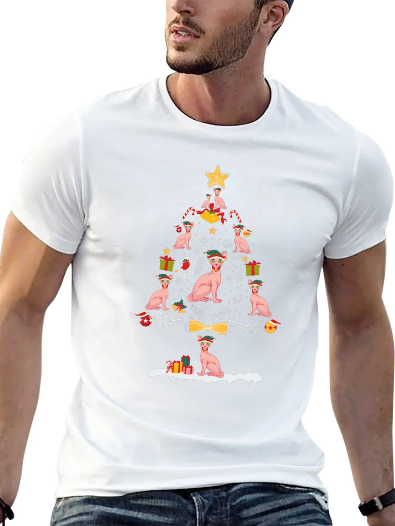 Sphynx Cat Christmas Tree T-Shirt