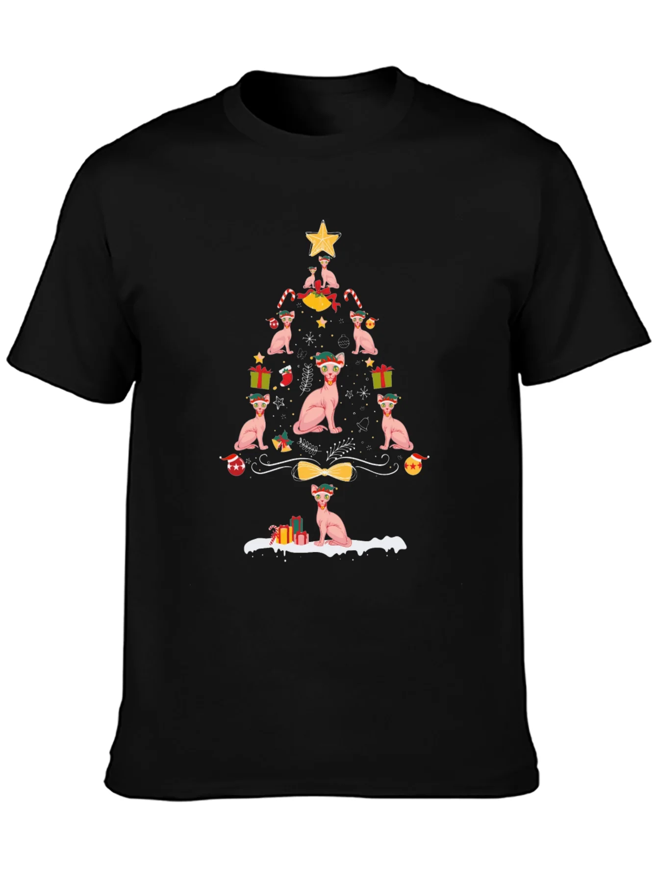 Sphynx Cat Christmas Tree T-Shirt