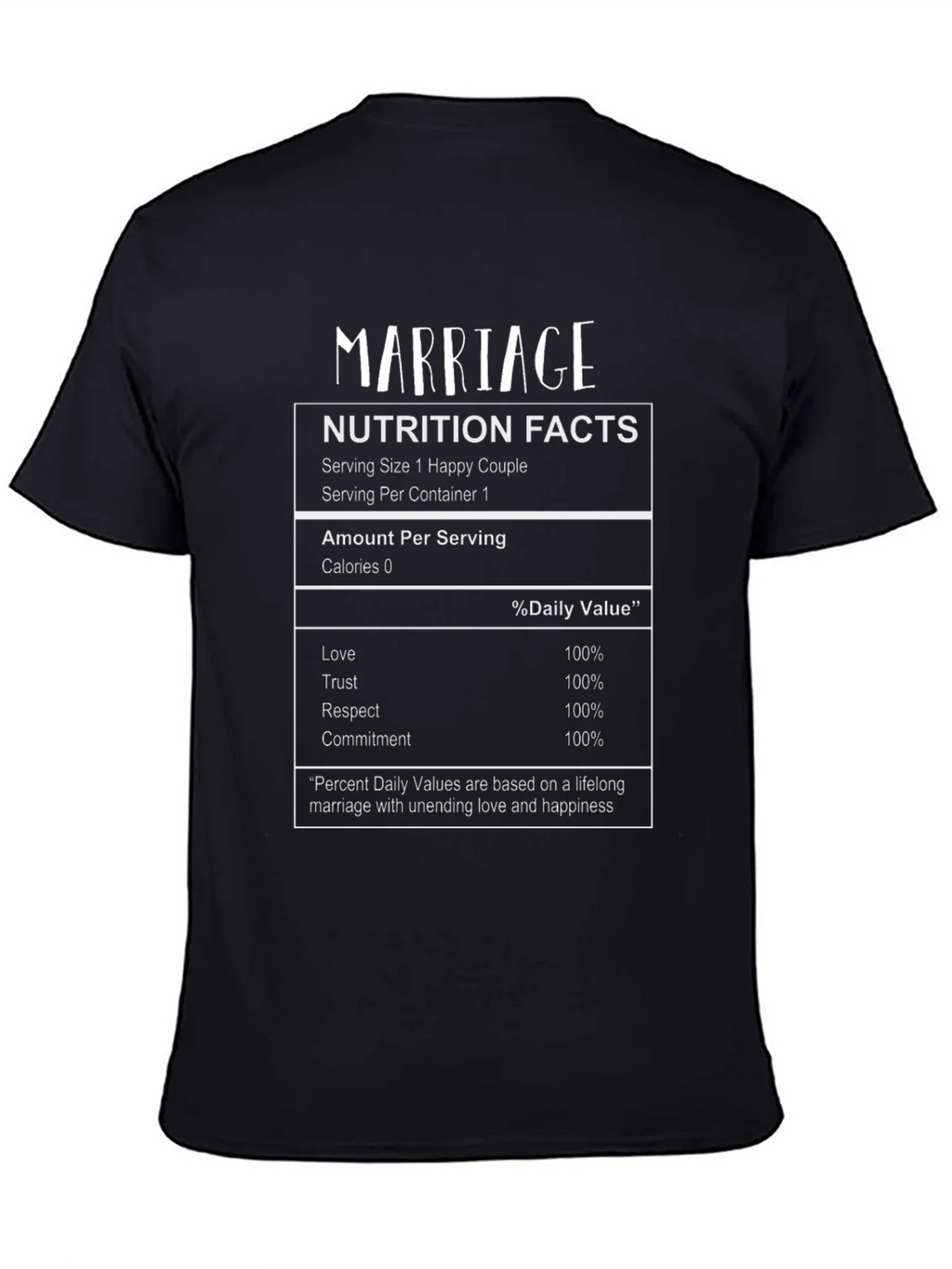 Marriage Nutrition Facts T-Shirt - Happy Couple Tee