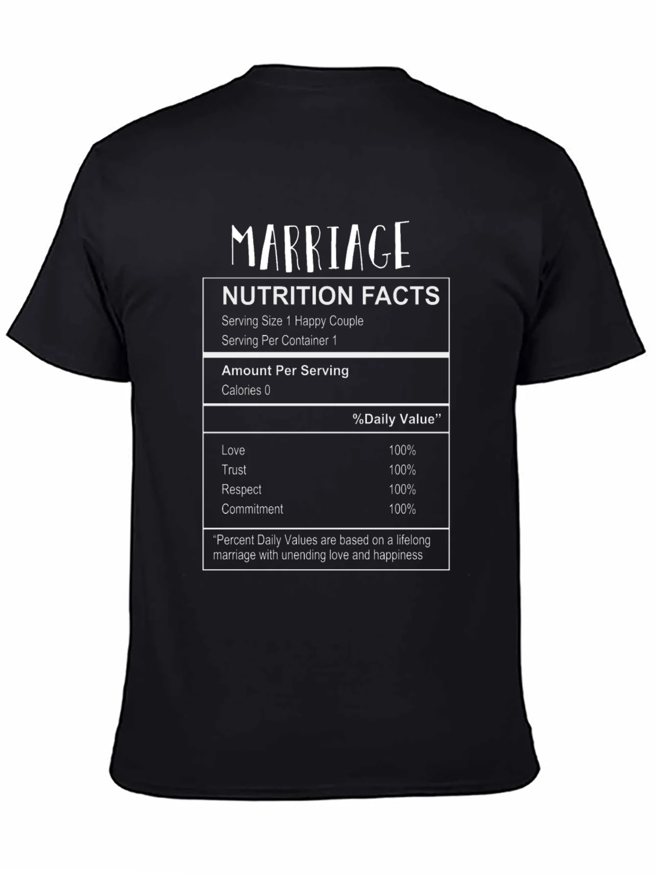Marriage Nutrition Facts T-Shirt - Happy Couple Tee