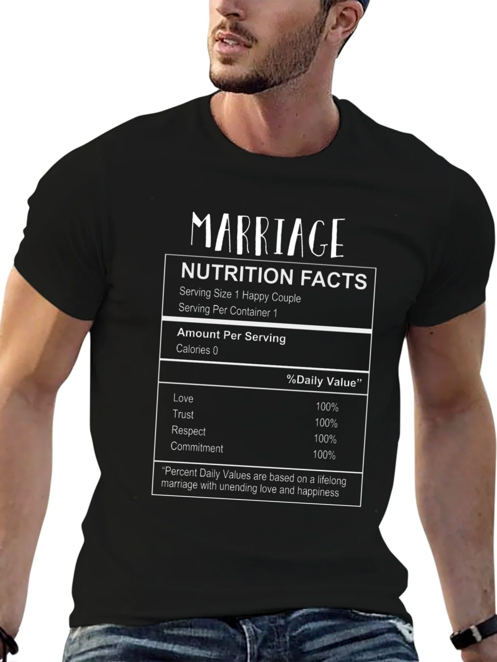 Marriage Nutrition Facts T-Shirt - Happy Couple Tee