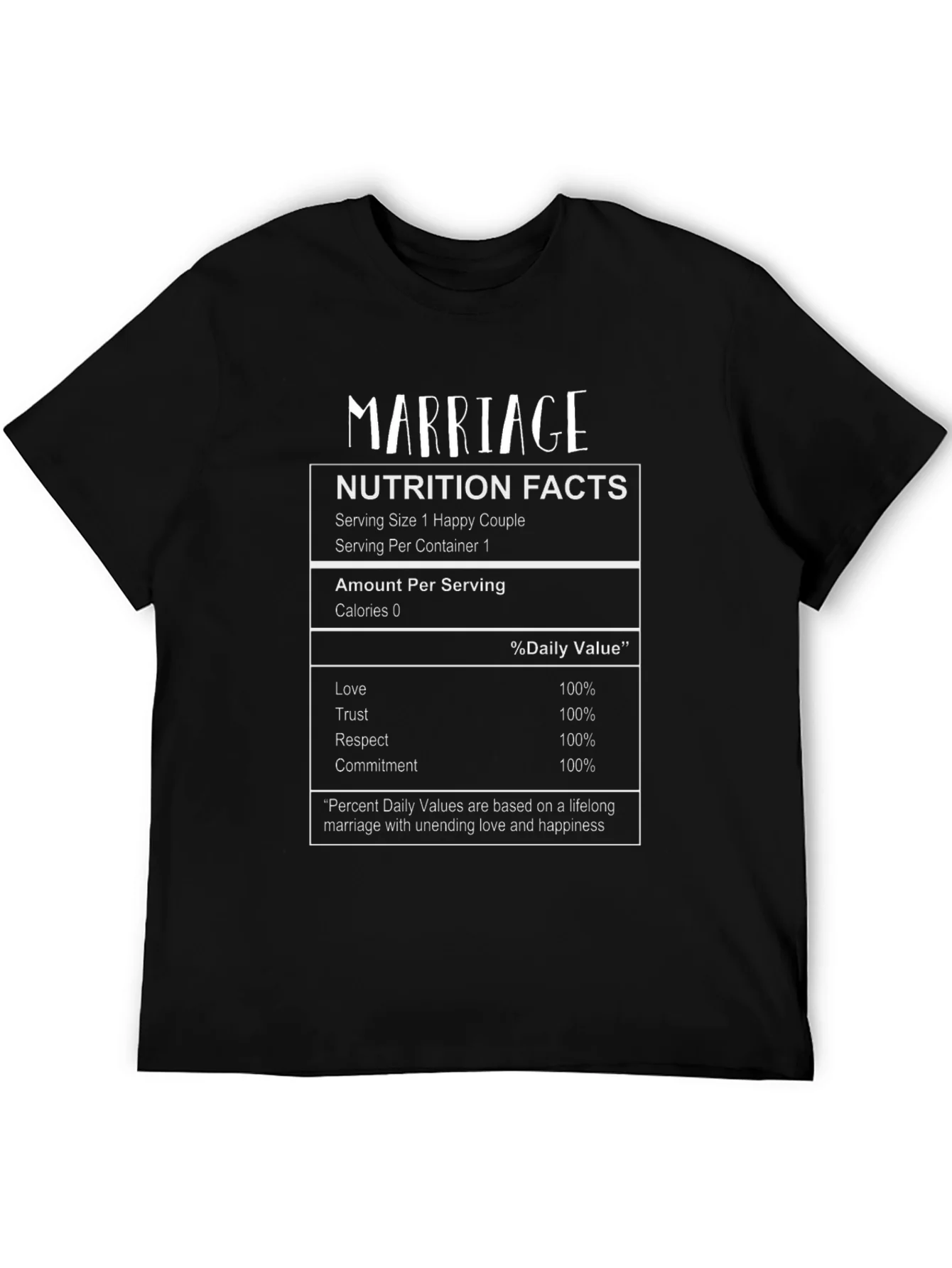 Marriage Nutrition Facts T-Shirt - Happy Couple Tee