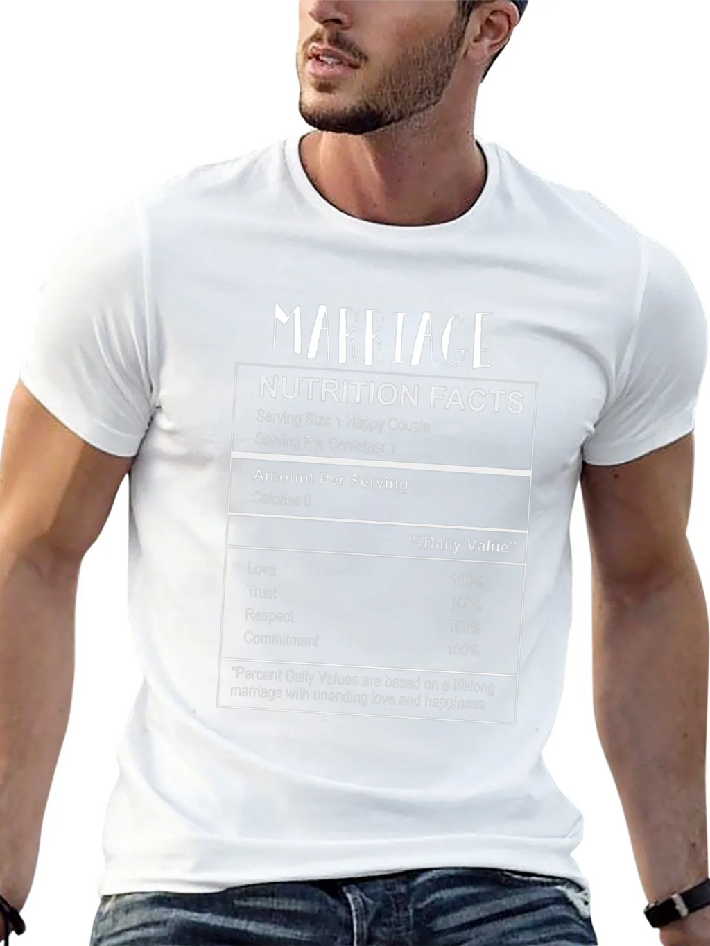Marriage Nutrition Facts T-Shirt - Happy Couple Tee