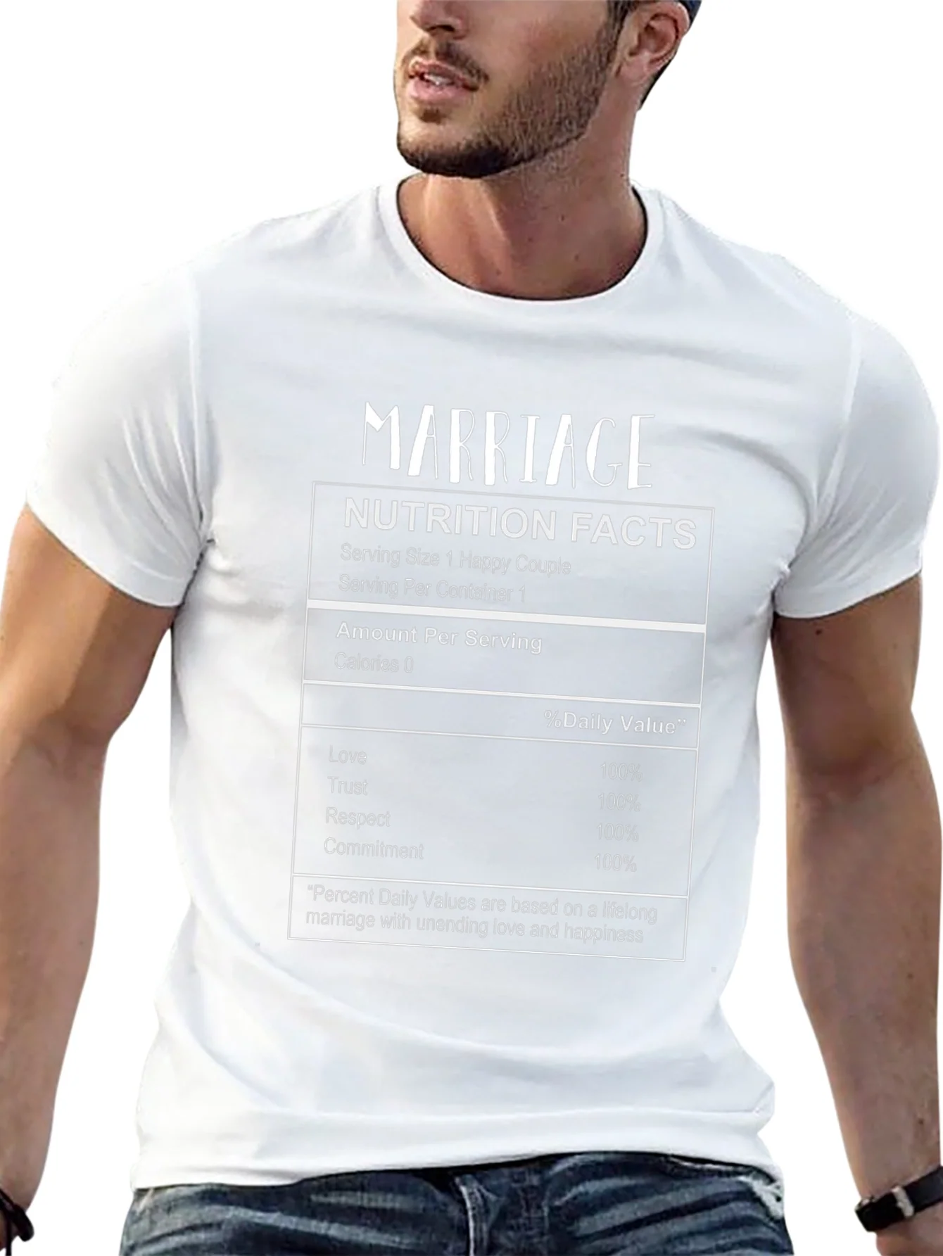 Marriage Nutrition Facts T-Shirt - Happy Couple Tee