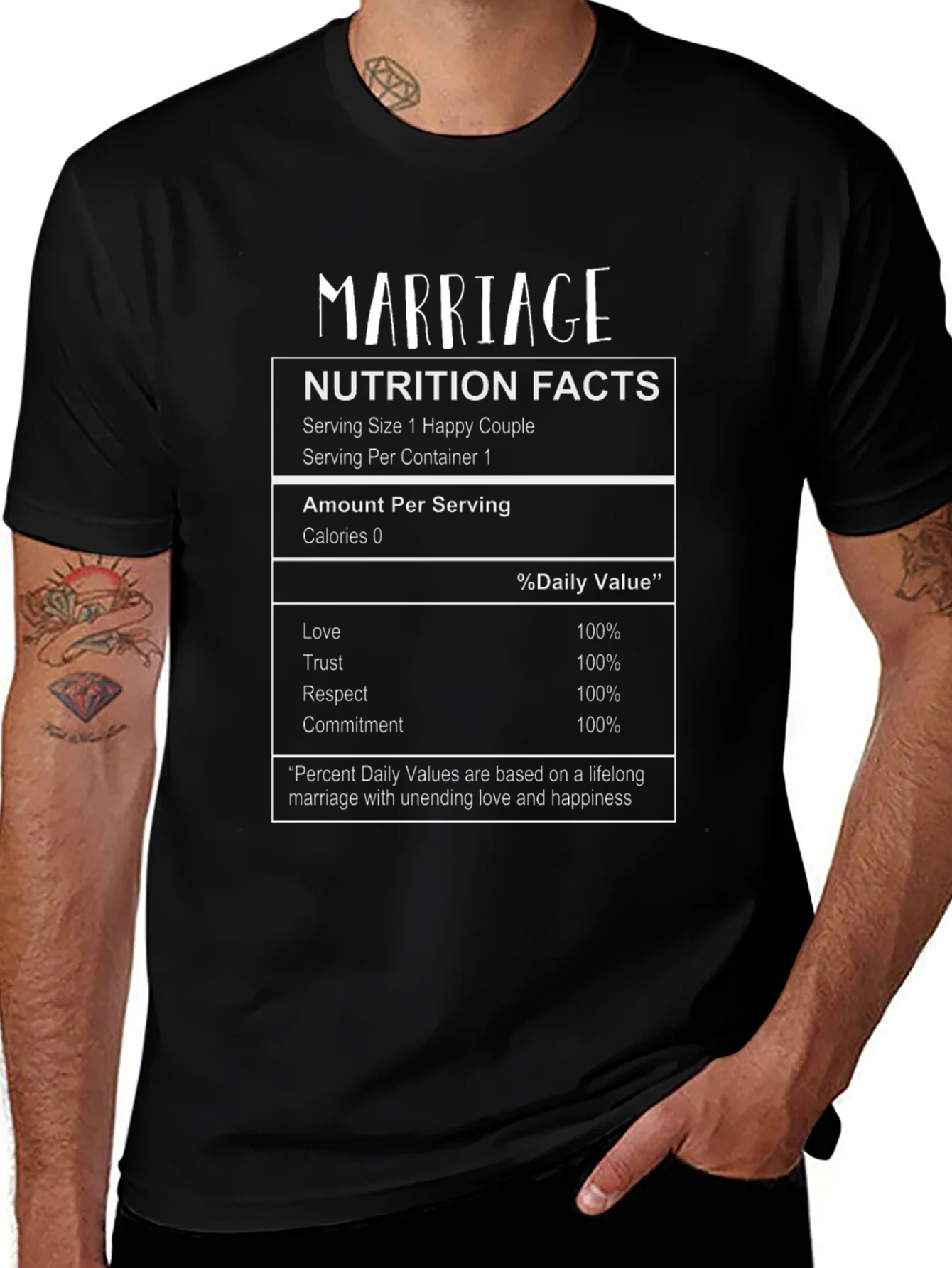 Marriage Nutrition Facts T-Shirt - Happy Couple Tee