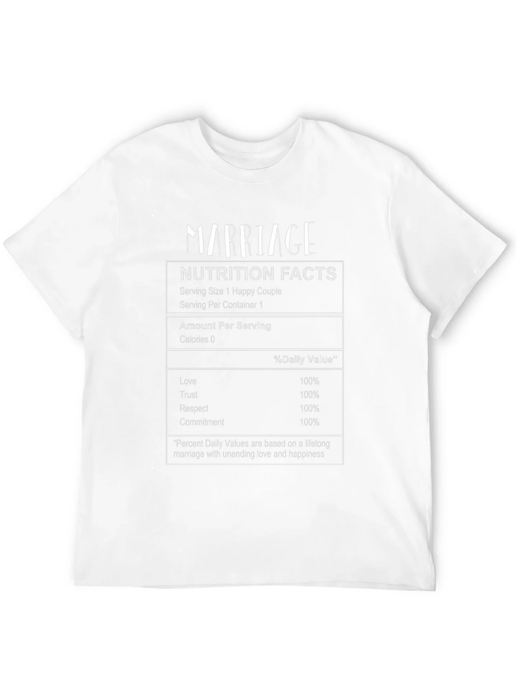Marriage Nutrition Facts T-Shirt - Happy Couple Tee