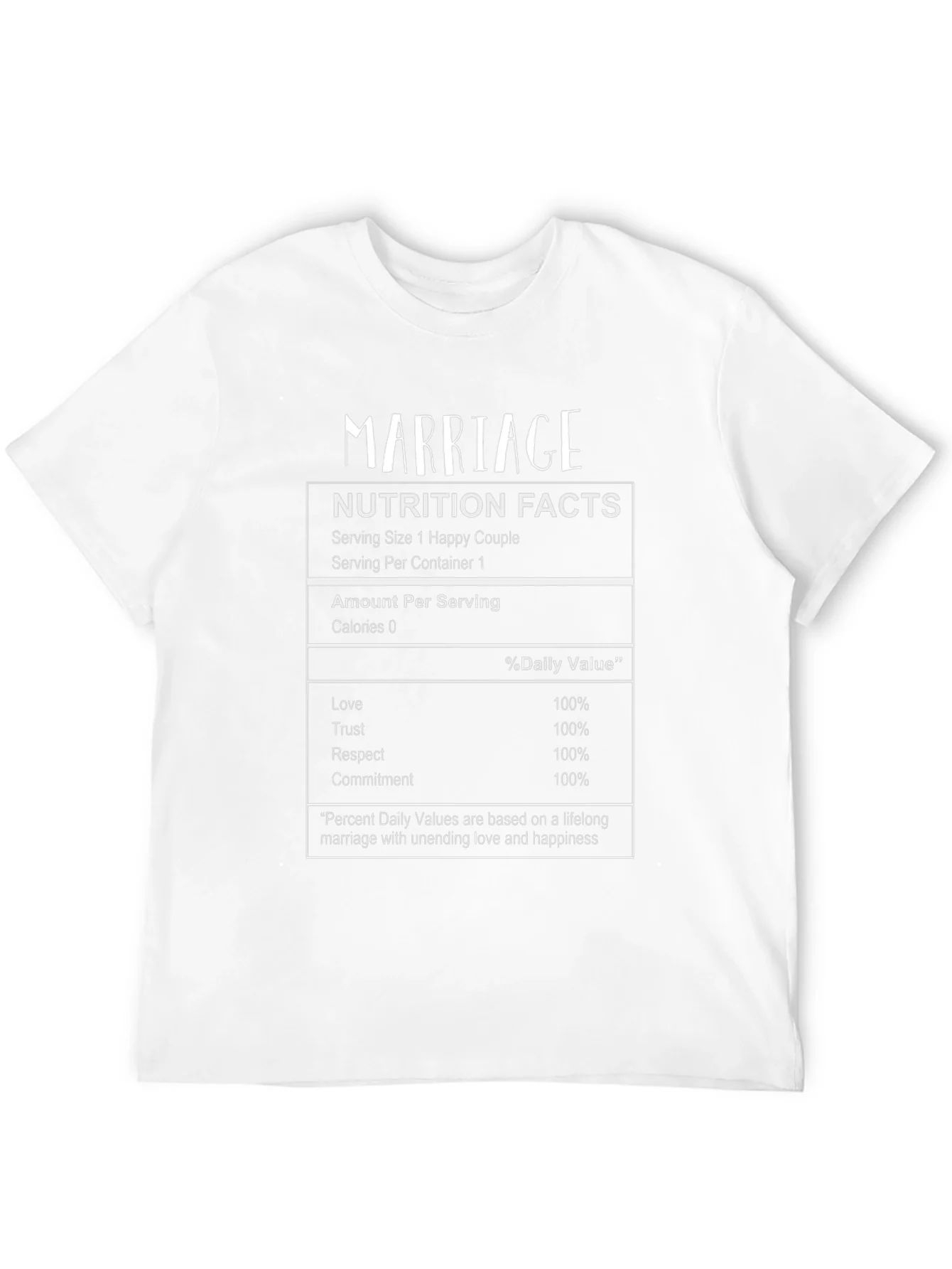 Marriage Nutrition Facts T-Shirt - Happy Couple Tee