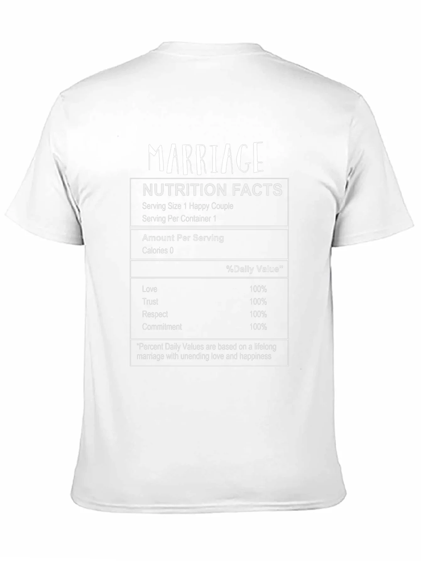 Marriage Nutrition Facts T-Shirt - Happy Couple Tee