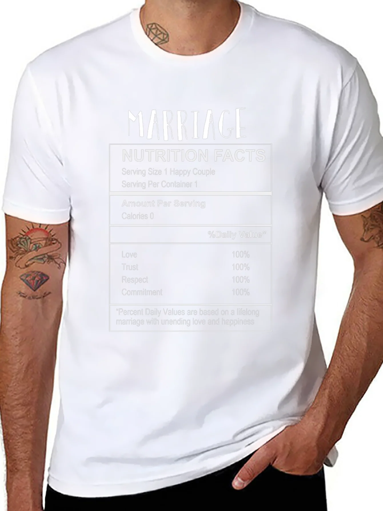 Marriage Nutrition Facts T-Shirt - Happy Couple Tee