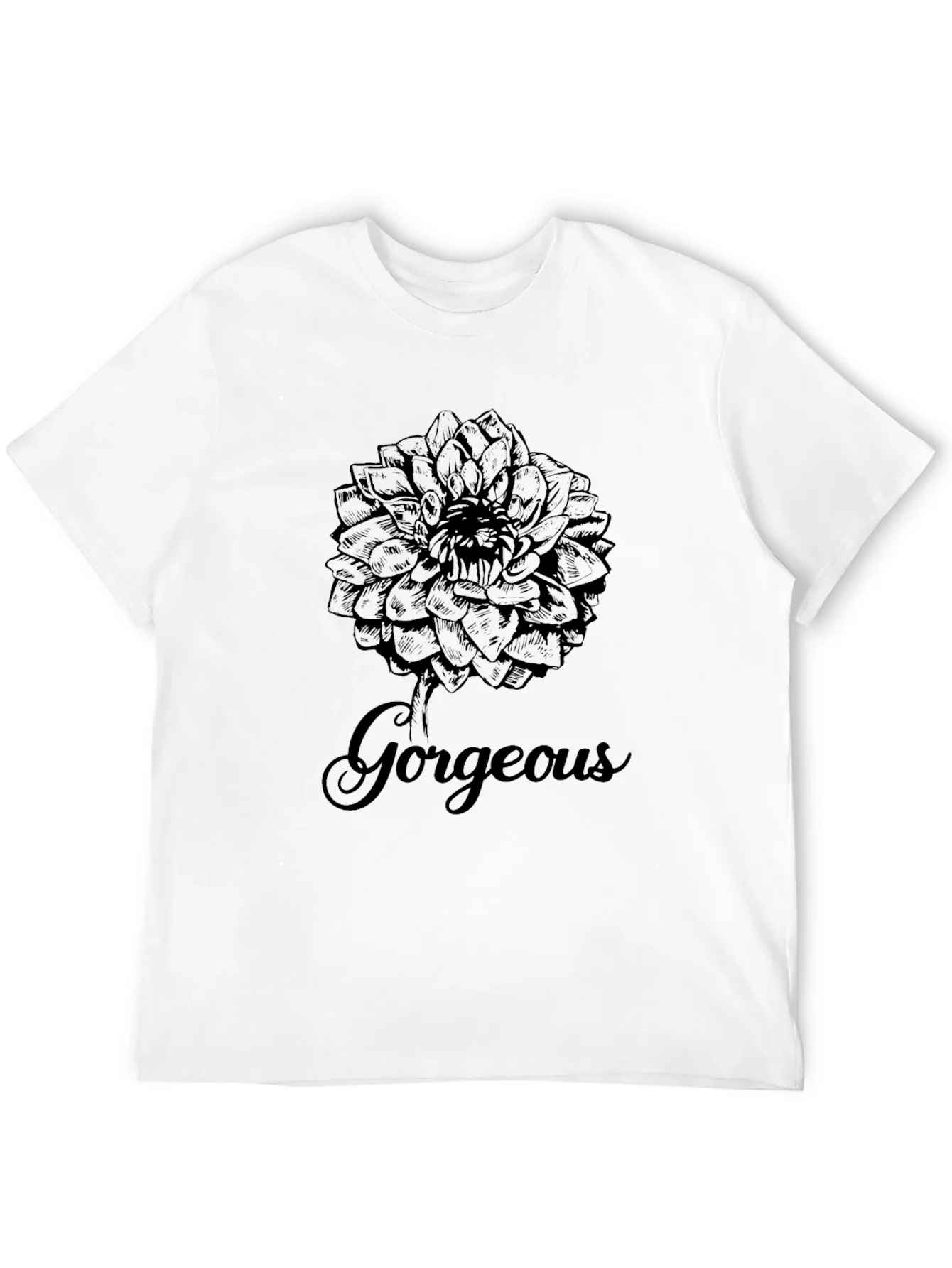 Gorgeous Flower Graphic Print Black T-Shirt