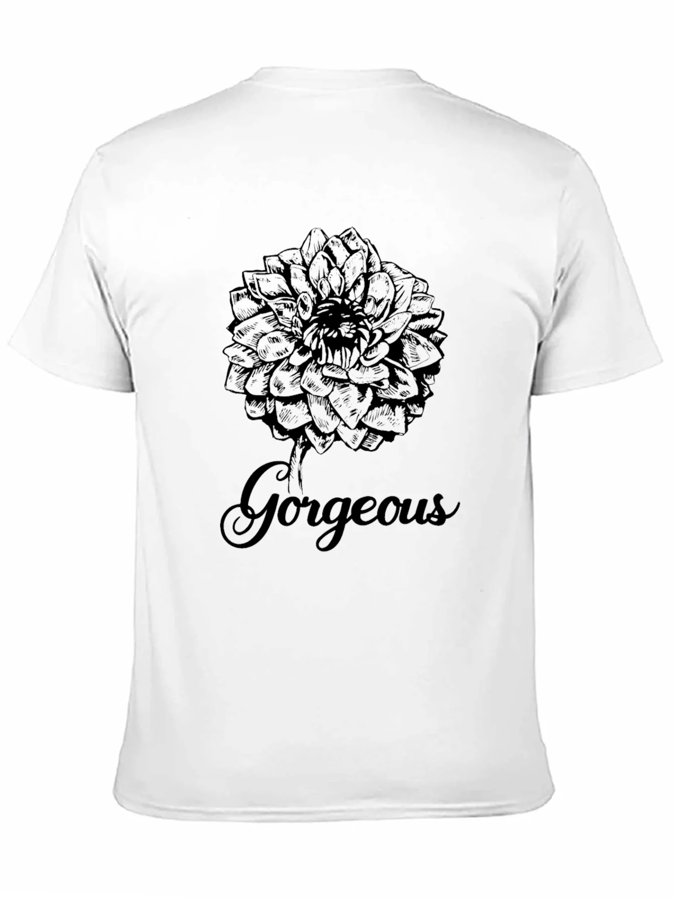 Gorgeous Flower Graphic Print Black T-Shirt