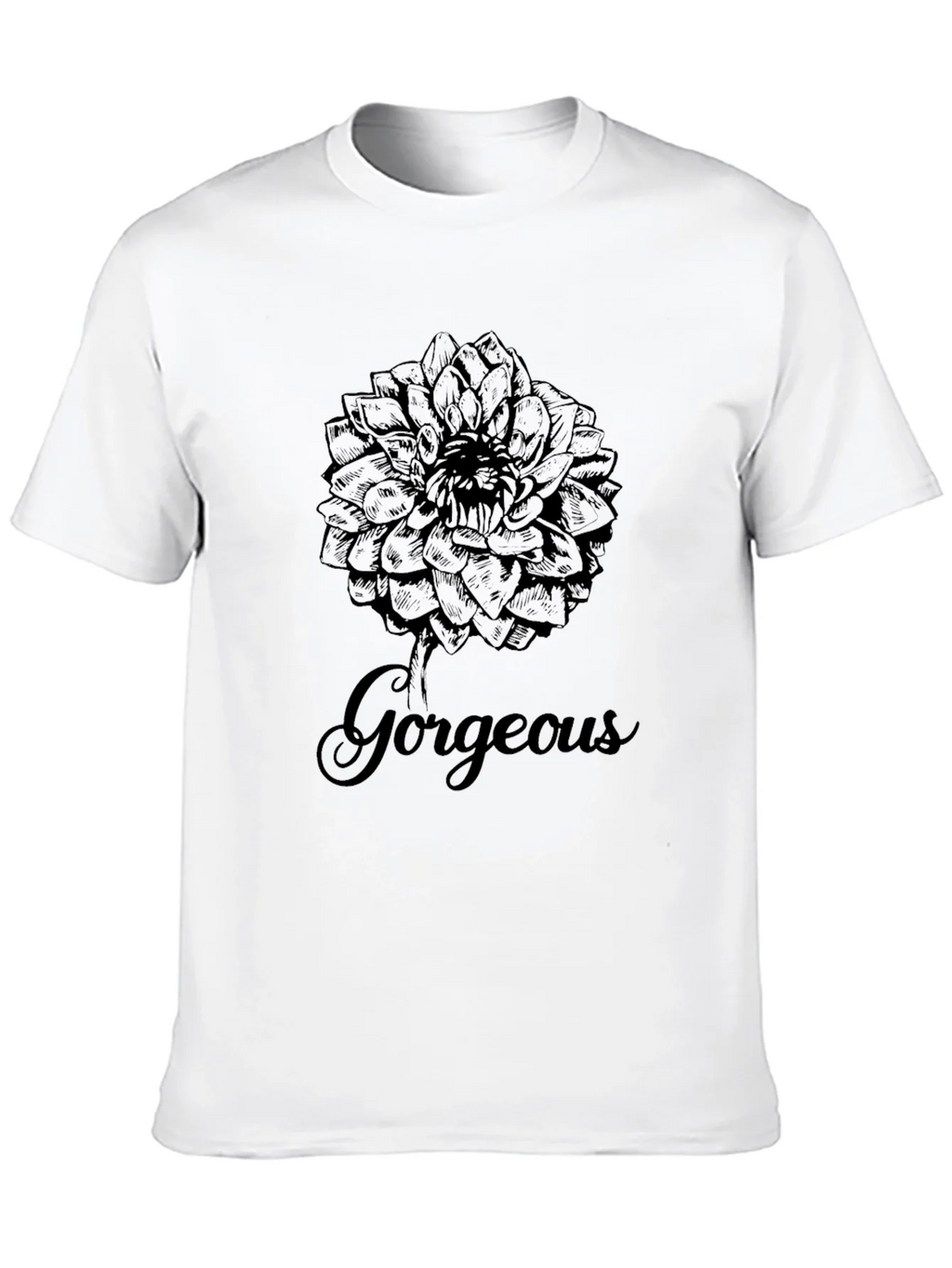Gorgeous Flower Graphic Print Black T-Shirt