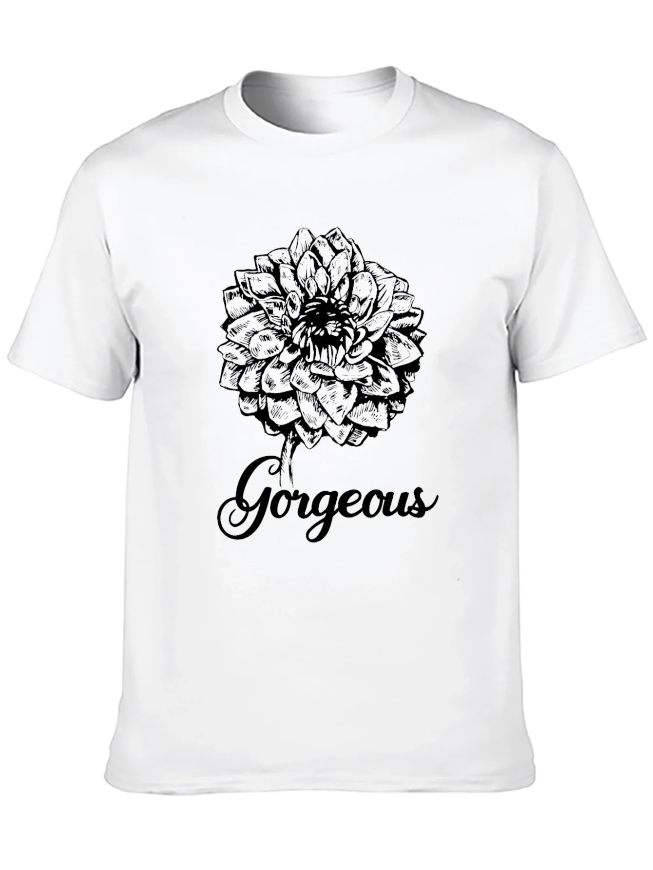 Gorgeous Flower Graphic Print Black T-Shirt