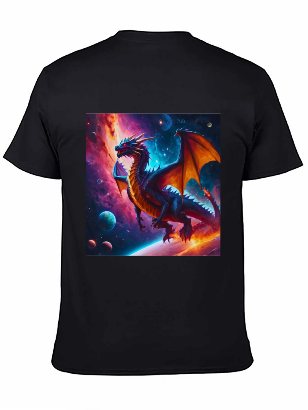 Cosmic Dragon Graphic Tee - Fantasy Universe Shirt