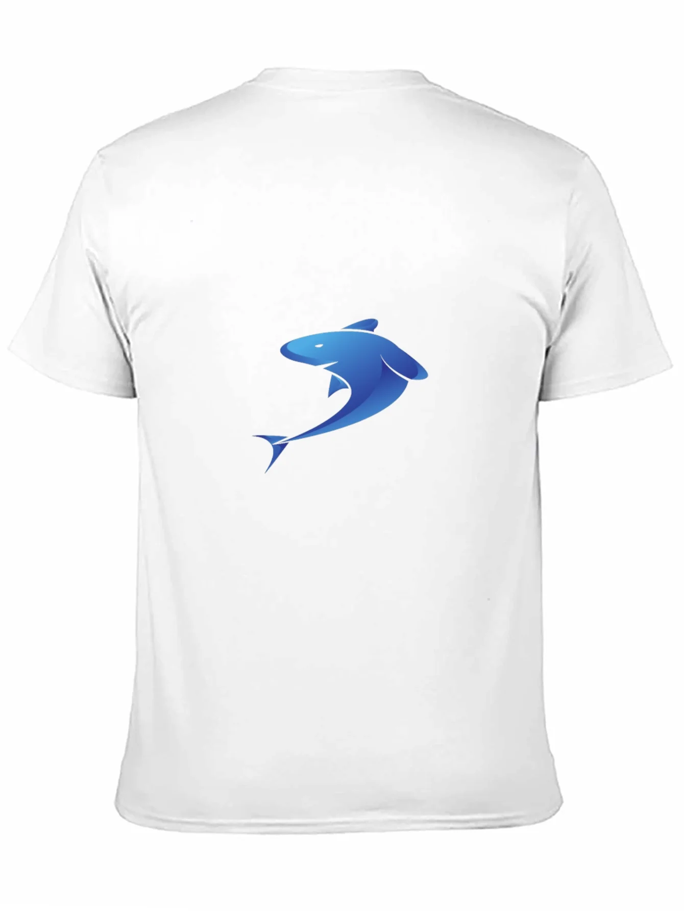 Blue Shark Graphic Black T-Shirt