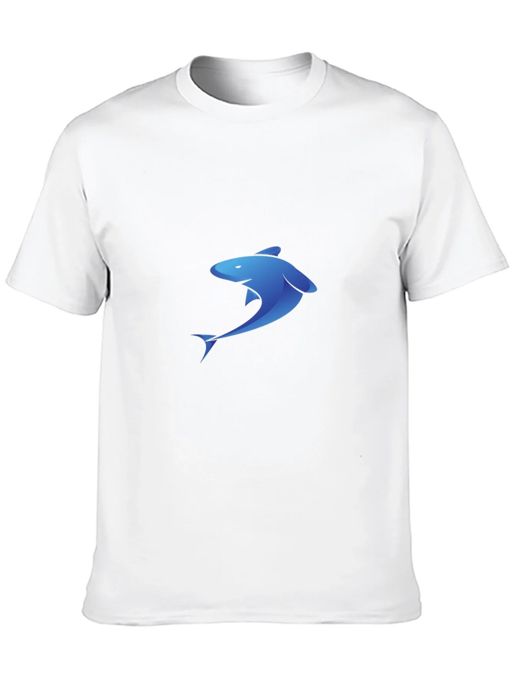 Blue Shark Graphic Black T-Shirt