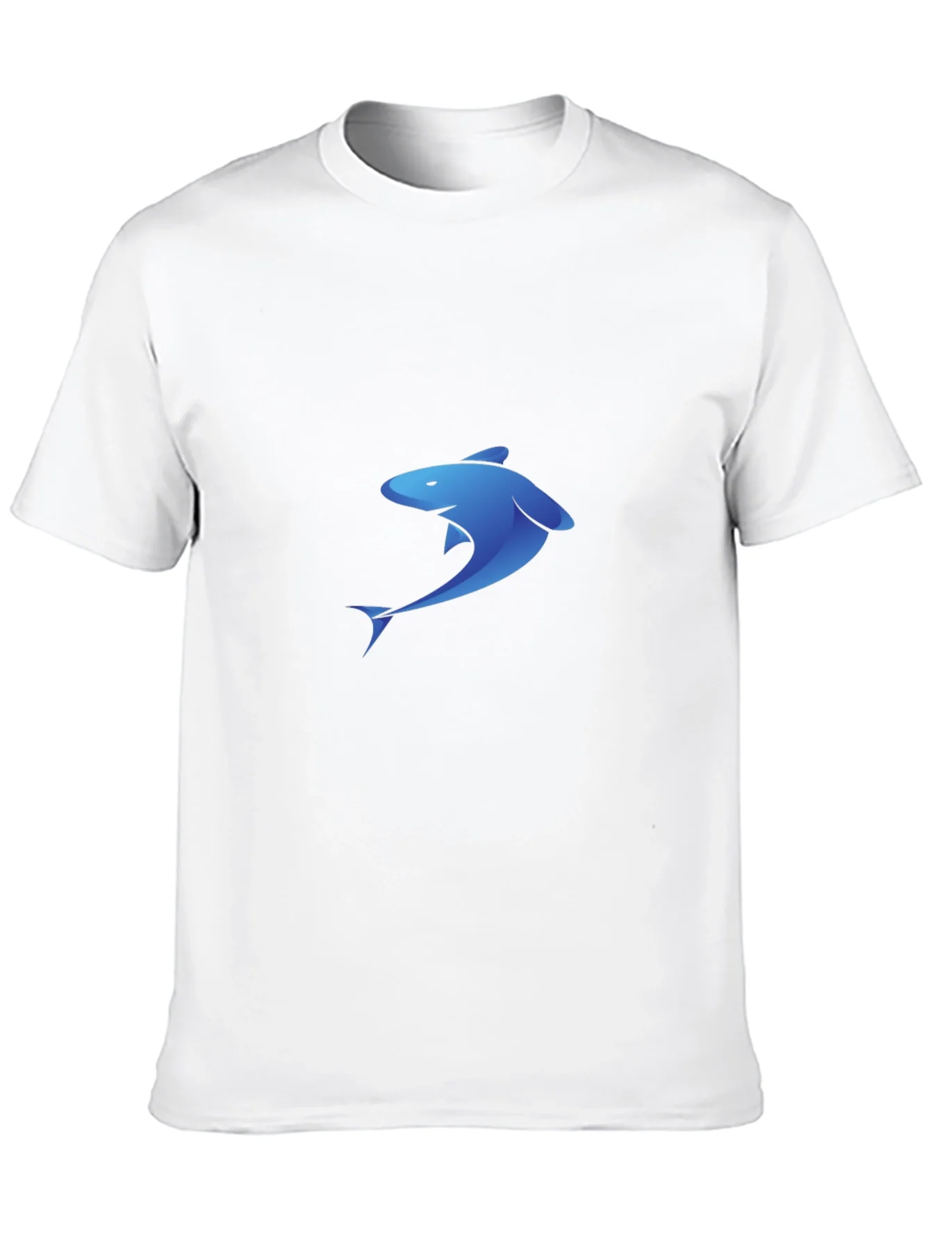 Blue Shark Graphic Black T-Shirt