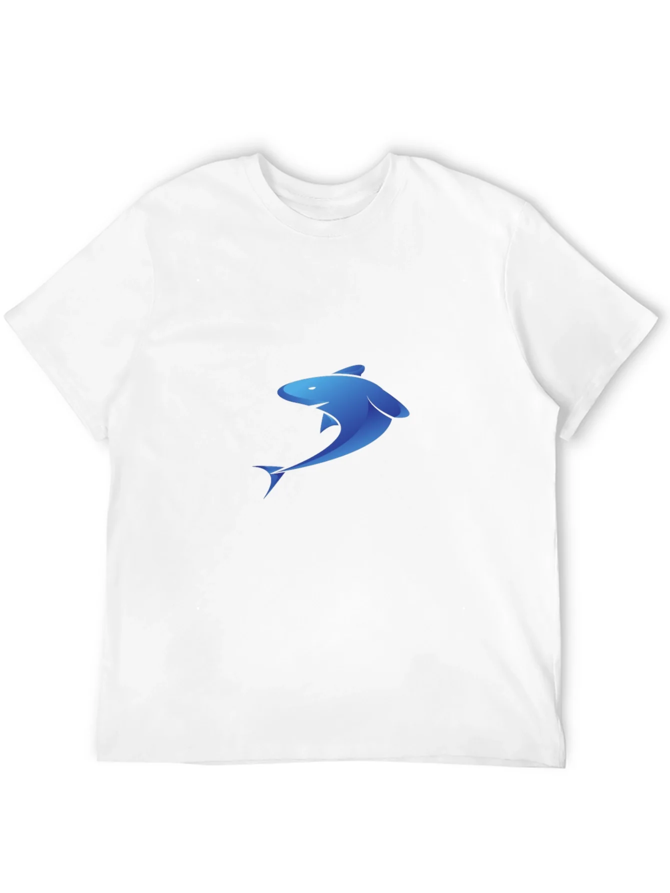 Blue Shark Graphic Black T-Shirt