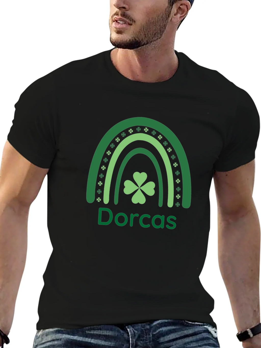 Dorcas Shamrock Rainbow St. Patricks Day T-Shirt