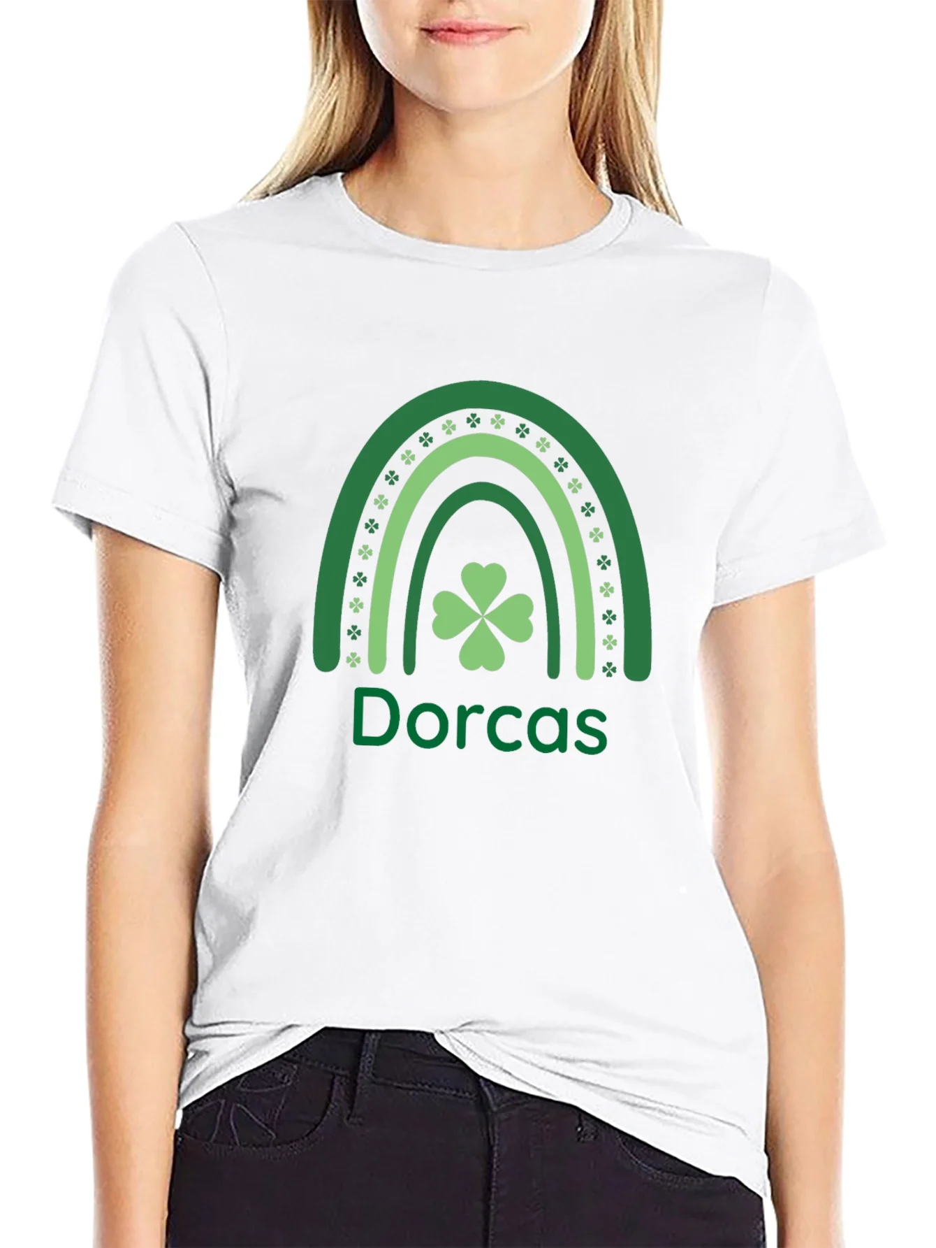 Dorcas Shamrock Rainbow St. Patricks Day T-Shirt