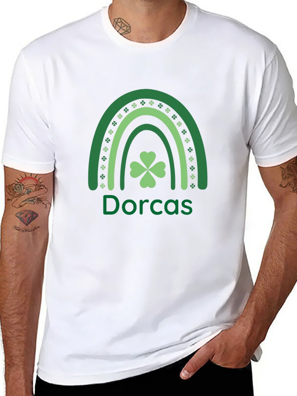 Dorcas Shamrock Rainbow St. Patricks Day T-Shirt
