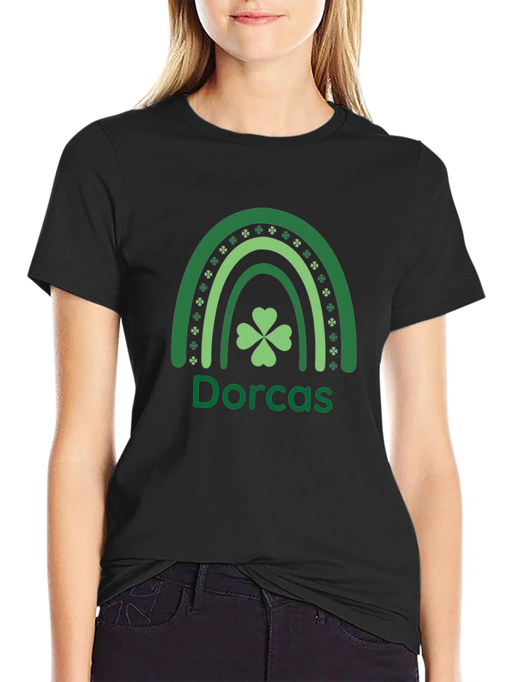 Dorcas Shamrock Rainbow St. Patricks Day T-Shirt