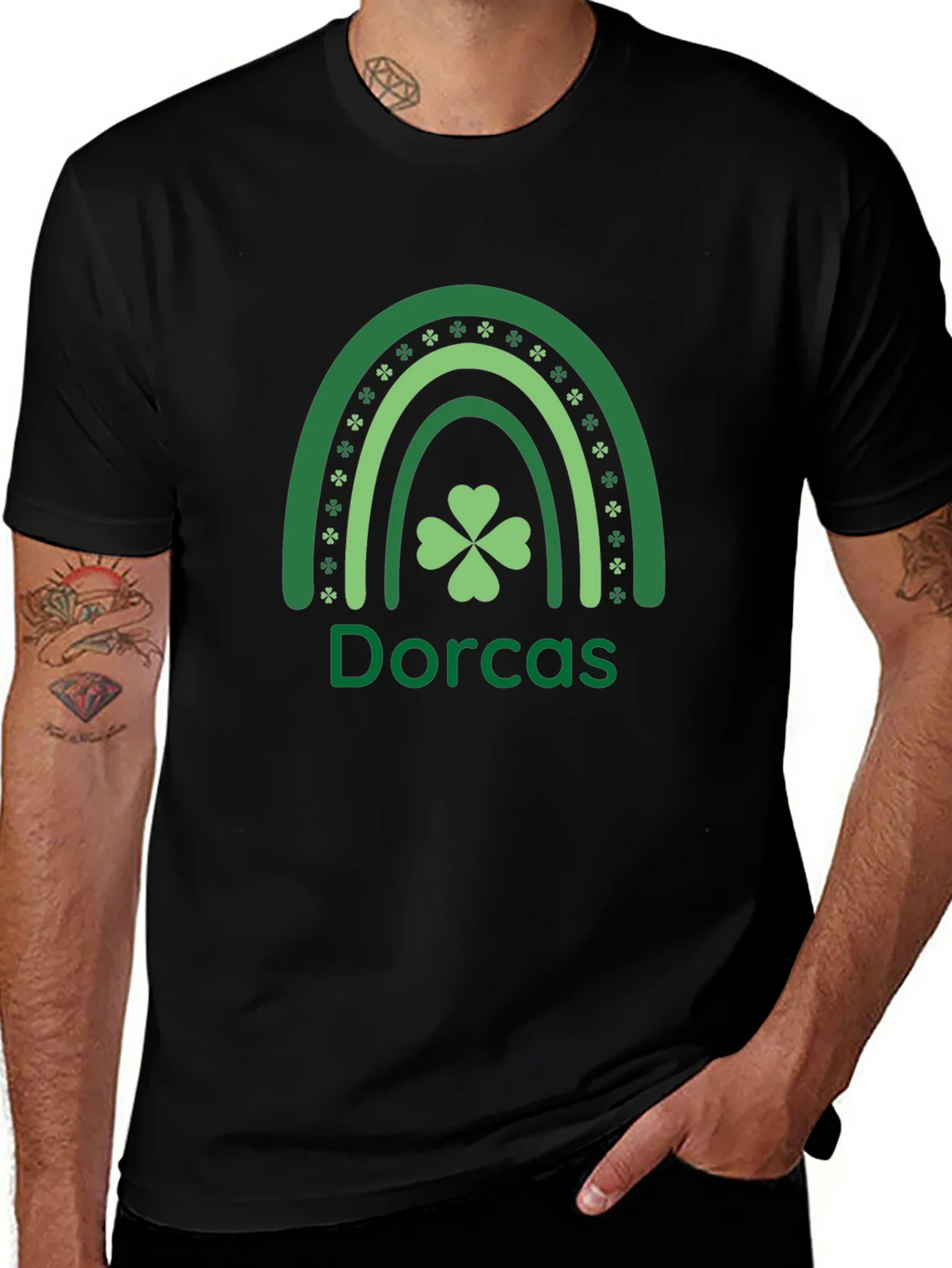 Dorcas Shamrock Rainbow St. Patricks Day T-Shirt