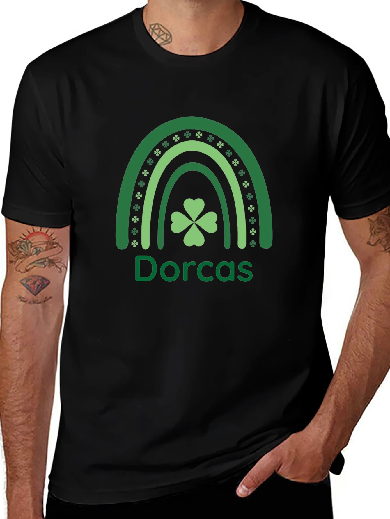 Dorcas Shamrock Rainbow St. Patricks Day T-Shirt