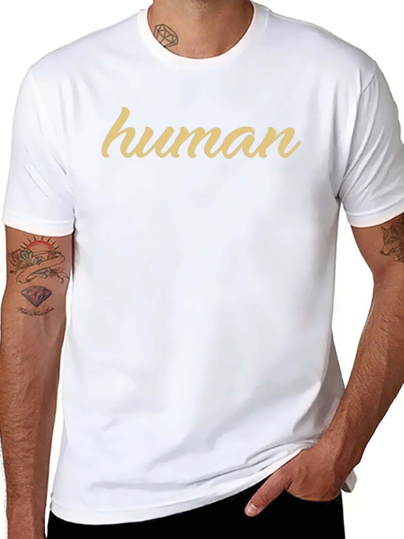 Human Graphic Tee - Soft Cotton Blend Casual Wear
